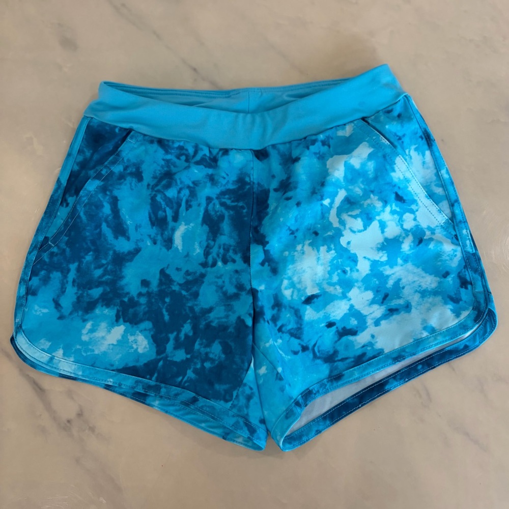 Lands End Girls Tie-Dye Athletic Shorts.